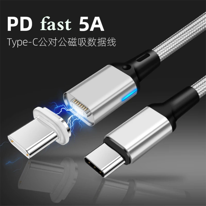 Магнитный кабель type C USB для нового MacBook Pro huawei Matebook 100 Вт PD быстрое магнитное