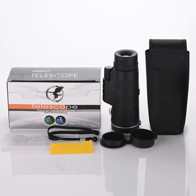 40x60 Monocular Telescope with Universal Phone Mount and Tripod and Compass Night Vision Monoculars for Birdwatching
40x60 Monocular Telescope with Universal Phone Mount and Tripod and Compass Night Vision Monoculars for Birdwatching