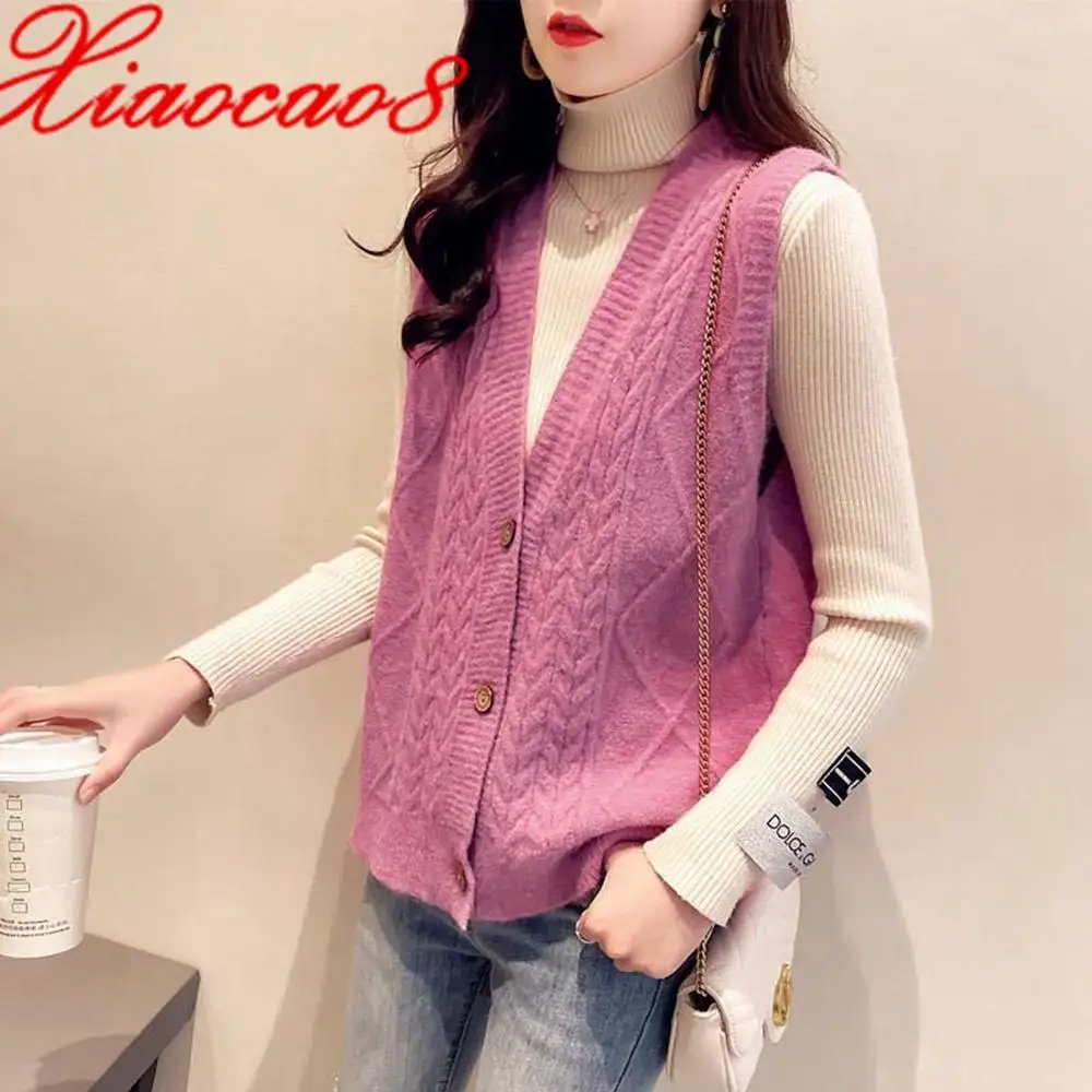 Spring Autumn Women's Solid V Neck Sweater Vest Oversized Korean Style Loose Sleeveless Jackets Coat Female Knitted Waistcoat
Spring Autumn Women's Solid V Neck Sweater Vest Oversized Korean Style Loose Sleeveless Jackets Coat Female Knitted Waistcoat