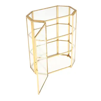 Vintage Golden Glass Box Clear Glass Metal Jewelry Organizer Open Front Display
Vintage Golden Glass Box Clear Glass Metal Jewelry Organizer Open Front Display