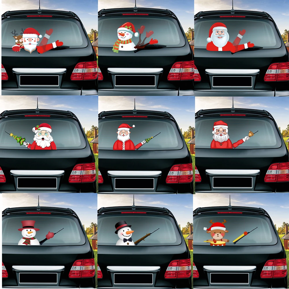 Fun Merry Christmas Present Santa Claus Snowman And Elk Series Removable And Reusable Waving Wiper Sticker PVC Car Styling Rear Window Windshield Festive Decortions For Car Stickers And Decals Support Dropshipping
Fun Merry Christmas Present Santa Claus Snowman And Elk Series Removable And Reusable Waving Wiper Sticker PVC Car Styling Rear Window Windshield Festive Decortions For Car Stickers And Decals Support Dropshipping