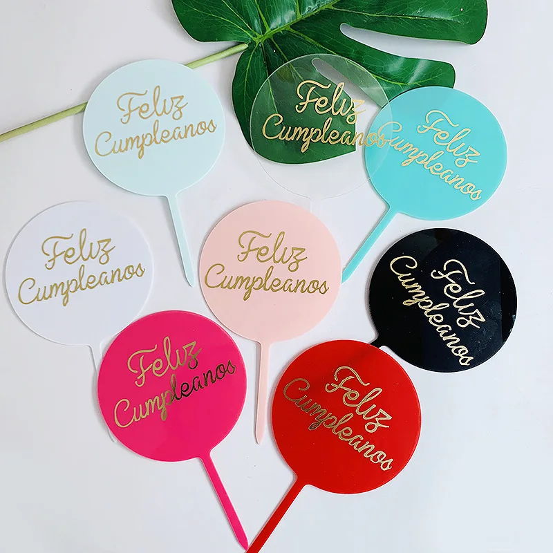 Acrylic Feliz Cumpleaños Cake Toppers Spainish Happy Birthday Cupcake Cake Topper Flags Baby Shower Decor Baking DIY Kids Party
Acrylic Feliz Cumpleaños Cake Toppers Spainish Happy Birthday Cupcake Cake Topper Flags Baby Shower Decor Baking DIY Kids Party