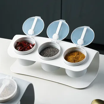 Creative 3 Grid Spice Jar Set With Spoons Salt and Pepper Spice Rack Seasoning Container Box Cooking Tools Kitchen Accessories
Creative 3 Grid Spice Jar Set With Spoons Salt and Pepper Spice Rack Seasoning Container Box Cooking Tools Kitchen Accessories