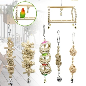 8pcs Cockatiels Cage Wooden Accessories Home Primary Color Climbing Bird Toy Set Training Parrot Budgie Hanging Swing Chewing 
8pcs Cockatiels Cage Wooden Accessories Home Primary Color Climbing Bird Toy Set Training Parrot Budgie Hanging Swing Chewing