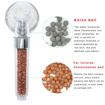 Shower Bath Head Adjustable 3 Mode High Pressure Stone Stream Handheld Shower Head With Negative Ion Activated Ceramic Balls Y1
Shower Bath Head Adjustable 3 Mode High Pressure Stone Stream Handheld Shower Head With Negative Ion Activated Ceramic Balls Y1