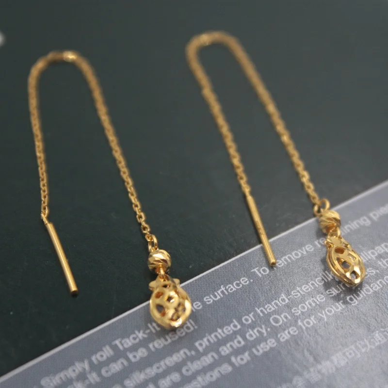 New Arrival Real 24K Yellow Gold Pineapple with O Chain Dangle Earrings Line / 1.2g / Five Good Gold 5G / Women Earrings
New Arrival Real 24K Yellow Gold Pineapple with O Chain Dangle Earrings Line / 1.2g / Five Good Gold 5G / Women Earrings
