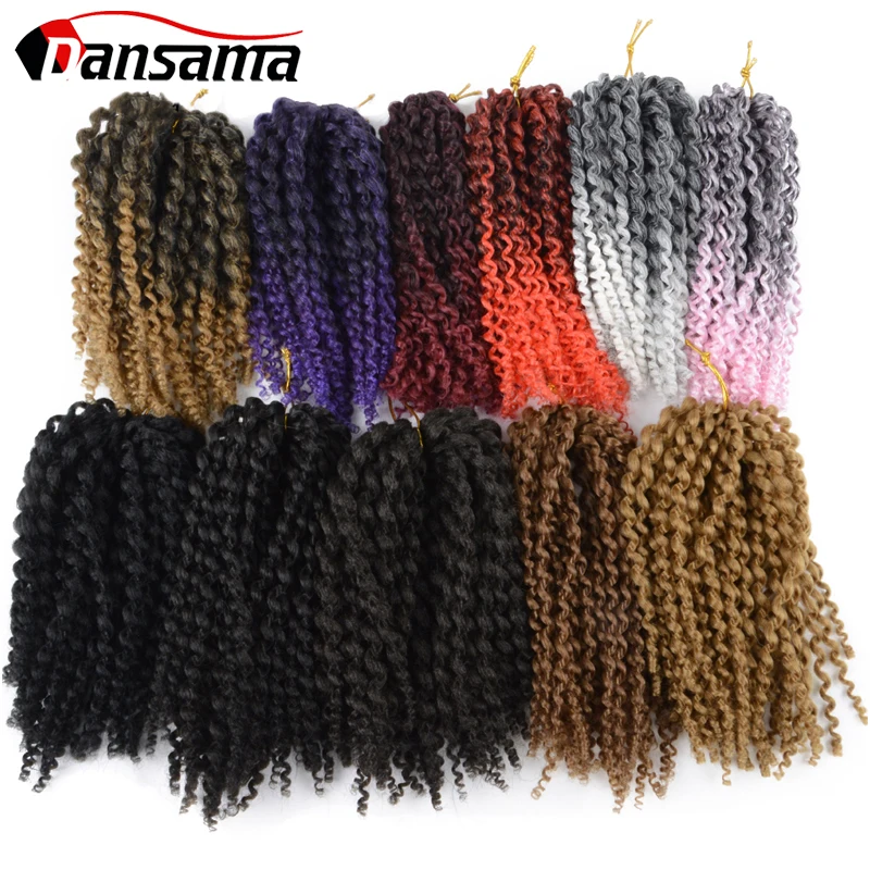 

Dansama Synthetic 8 inch Afro Kinky Curly Crochet Hair Crochet Braids Ombre Blonde Marlybob Crochet Hair Extensions For Women