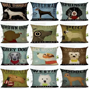 Cute Cartoon Dog Printing Cushion Cover Cotton Linen Dog Decorative Pillowcase Car Throw Pillow Case For Sofa Cover almohada
Cute Cartoon Dog Printing Cushion Cover Cotton Linen Dog Decorative Pillowcase Car Throw Pillow Case For Sofa Cover almohada
