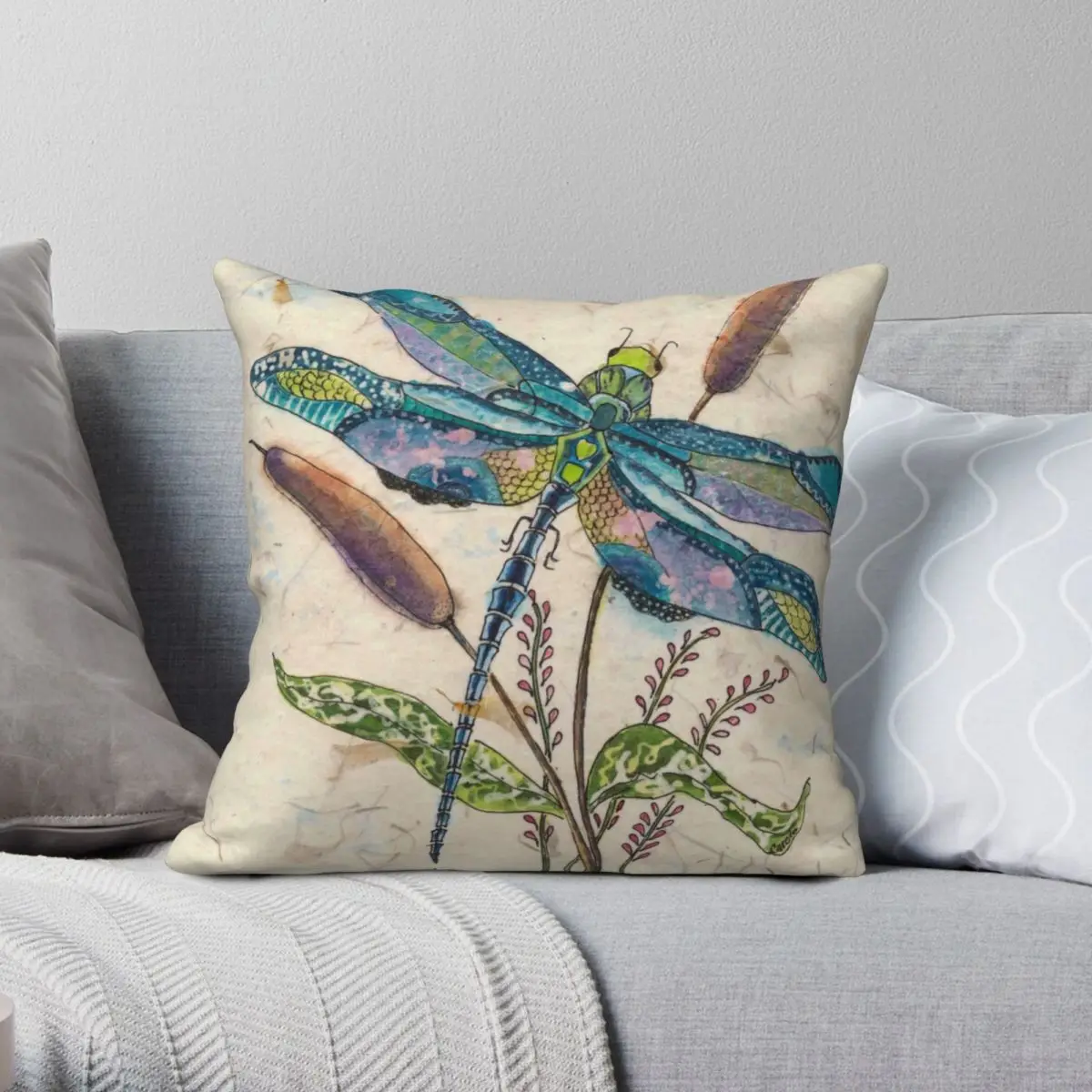Dragonfly And Cattails Square Pillowcase Polyester Linen Velvet Creative Zip Decor Sofa Cushion Cover 18"
Dragonfly And Cattails Square Pillowcase Polyester Linen Velvet Creative Zip Decor Sofa Cushion Cover 18"