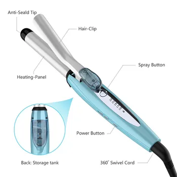Professional Electric Steam Spray Hair Curler Rotating Curling Iron Curlers Fast Heating Hair Styling Tool 15#902
Professional Electric Steam Spray Hair Curler Rotating Curling Iron Curlers Fast Heating Hair Styling Tool 15#902