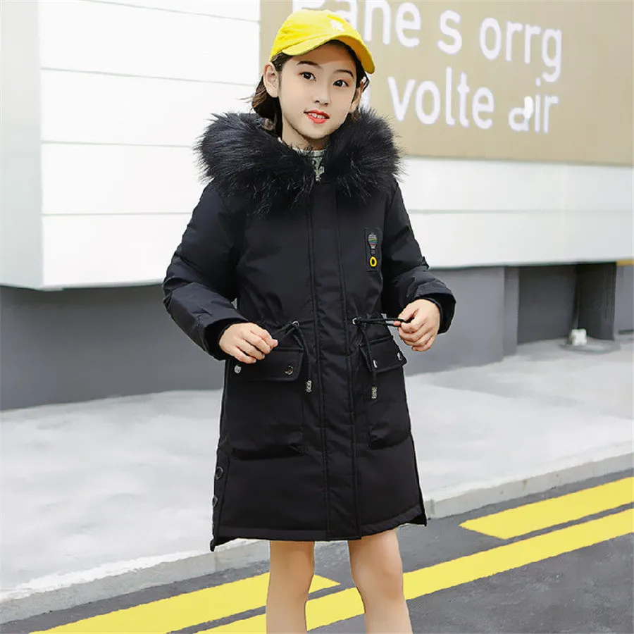 New Winter Girls Outerwear Hooded Fur Collar Jackets Outwear Thicken Warm Down Parkas Age For 7-14Yrs Mid Big Children Clothes
New Winter Girls Outerwear Hooded Fur Collar Jackets Outwear Thicken Warm Down Parkas Age For 7-14Yrs Mid Big Children Clothes