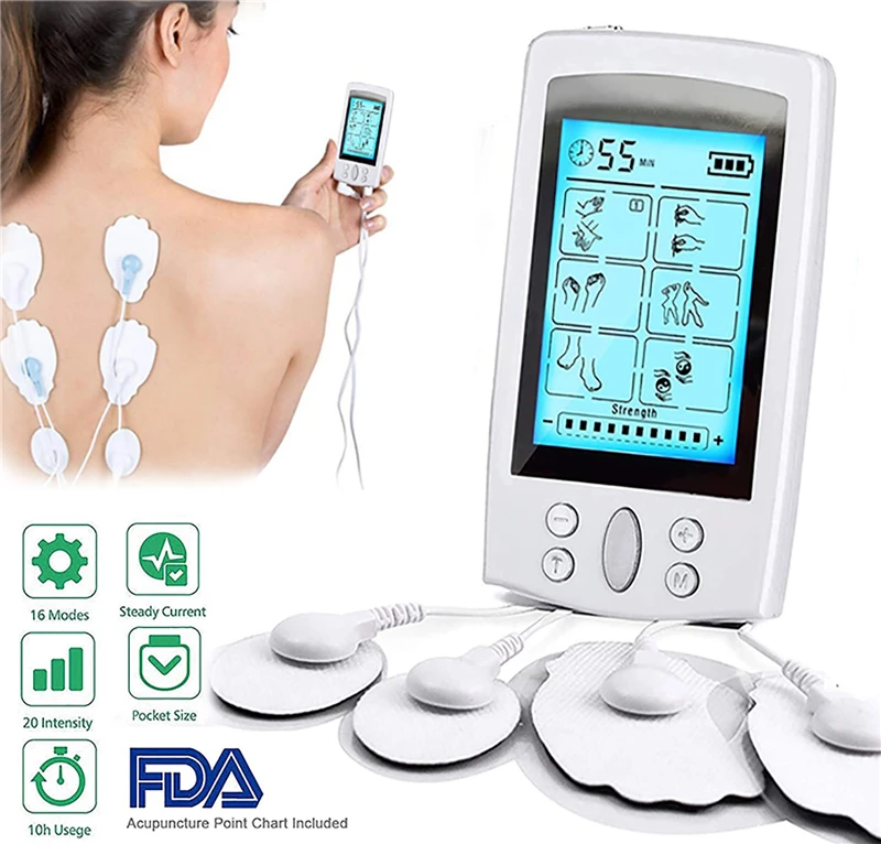 Muscle Stimulator Electrodes Tens Pads Body Massager Physiotherapy Therapy 28 Modes Electric Massage Pain Relief Adjustable LCD 
Muscle Stimulator Electrodes Tens Pads Body Massager Physiotherapy Therapy 28 Modes Electric Massage Pain Relief Adjustable LCD