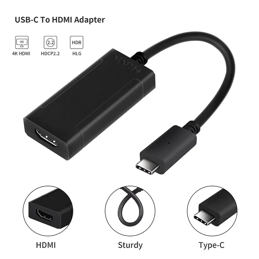 Type-C USB to HDMI 2.0b Adapter 4K @ 60Hz, Adapter for Video Device, Compatible for MacBook Pro Projector Monitor Netbook Black
Type-C USB to HDMI 2.0b Adapter 4K @ 60Hz, Adapter for Video Device, Compatible for MacBook Pro Projector Monitor Netbook Black