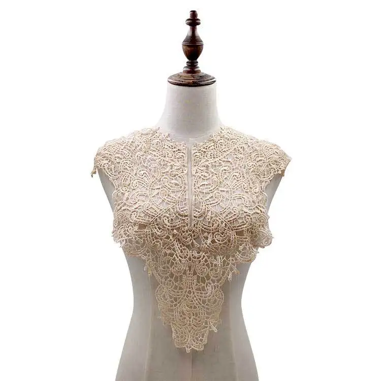 Water-soluble lace collar three-dimensional hollow embroidery chest polyester silk embroidery collar DIY lace accessories 
Water-soluble lace collar three-dimensional hollow embroidery chest polyester silk embroidery collar DIY lace accessories