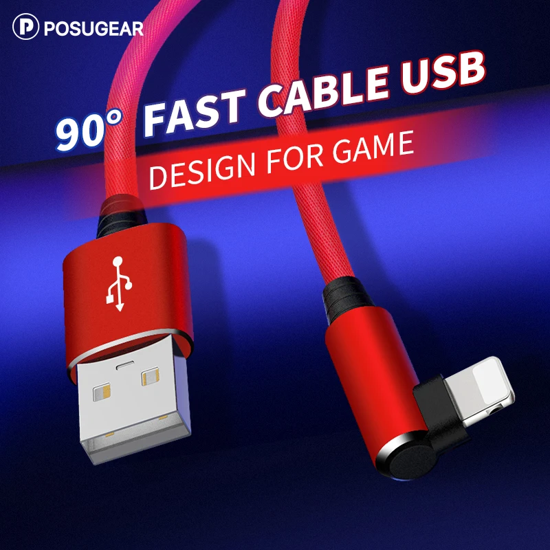 Posugear 90 Degree USB Data Charger 1M 2M Nylon Braided Fast Charging Mobile Data Cable For iPhone X XR XS MAX 7 8 Plus 5 5s SE
Posugear 90 Degree USB Data Charger 1M 2M Nylon Braided Fast Charging Mobile Data Cable For iPhone X XR XS MAX 7 8 Plus 5 5s SE