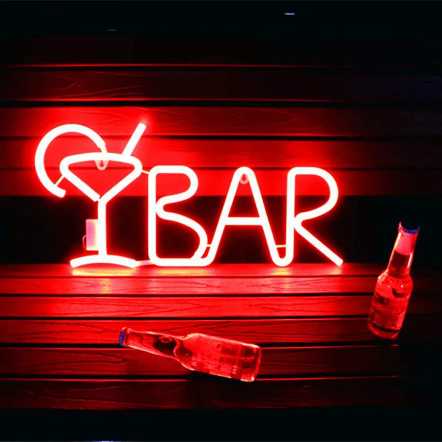 LED Bar Neon Sign for Letter Night Light With Remote Control Aesthetic Room Decor decoração para quarto | Освещение