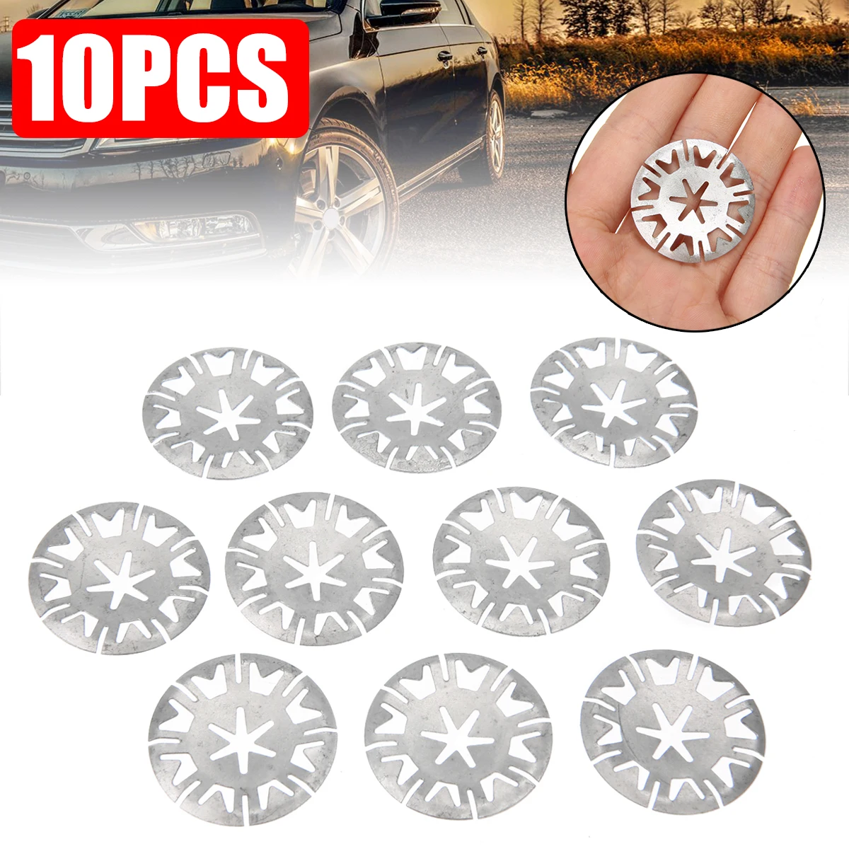 10pcs Practical Undertray Exhaust Heat Shield Clip Nut Noise Insulation Metal Washer Dia 30mm for T4 T5 Transporter Tool Parts
10pcs Practical Undertray Exhaust Heat Shield Clip Nut Noise Insulation Metal Washer Dia 30mm for T4 T5 Transporter Tool Parts