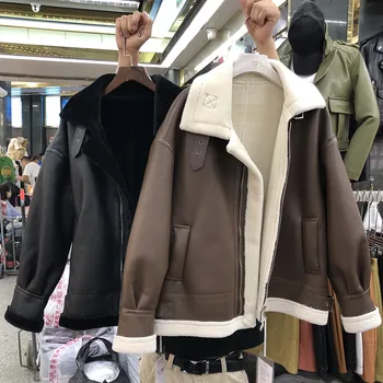 Locomotive Female Jackets 2019 New Autumn Winter Velvet Liner Loose Thick Outwear Keep Warm Long Sleeve Women Cotton-padded Coat
Locomotive Female Jackets 2019 New Autumn Winter Velvet Liner Loose Thick Outwear Keep Warm Long Sleeve Women Cotton-padded Coat