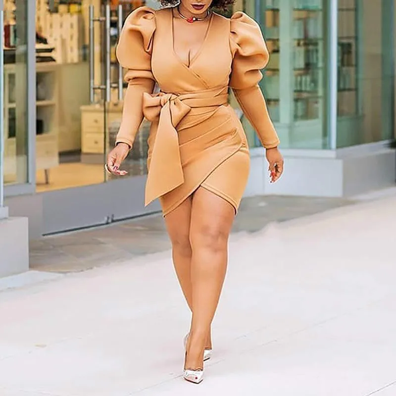 Womens Dresses Solid Color Deep V Neck Puff Sleeve Mini Dress Empire With Sashes Sheath Sexy Dress Night Clubwear Party Dresses
Womens Dresses Solid Color Deep V Neck Puff Sleeve Mini Dress Empire With Sashes Sheath Sexy Dress Night Clubwear Party Dresses