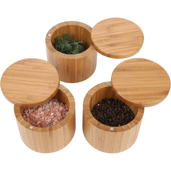 Round Bamboo Jar Salt and Spice Storage Box Small Salt Box with Magnetic Lock Bamboo Storage Box with Magnetic Swivel Lid
Round Bamboo Jar Salt and Spice Storage Box Small Salt Box with Magnetic Lock Bamboo Storage Box with Magnetic Swivel Lid