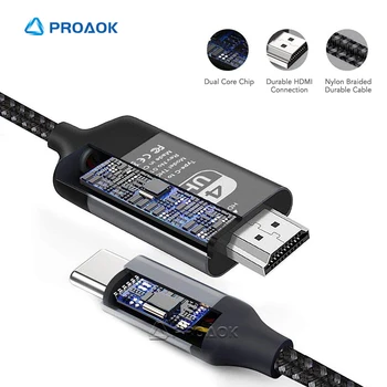 USB C to HDMI 4K 60Hz Adapter Cable Type C to HDMI Braided Cord For MacBook Huawei For Samsung Galaxy S9/S8/Note 9 Phone to TV
USB C to HDMI 4K 60Hz Adapter Cable Type C to HDMI Braided Cord For MacBook Huawei For Samsung Galaxy S9/S8/Note 9 Phone to TV