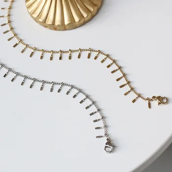 Peri'sbox Gold Silver Color Fishbone Tassels Bracelets Thin Chain Rectangle Slice Bracelets for Women Titanium Steel Bracelets
Peri'sbox Gold Silver Color Fishbone Tassels Bracelets Thin Chain Rectangle Slice Bracelets for Women Titanium Steel Bracelets