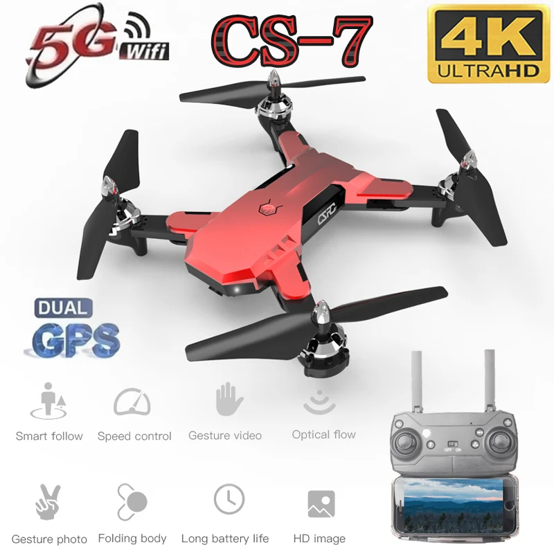 2019 New CS7 5G Quadcopter Drone GPS With 4K Dual Camera Wifi Fpv Foldable Quadcopter RC Drone Highly Stable Hover Helicopter
2019 New CS7 5G Quadcopter Drone GPS With 4K Dual Camera Wifi Fpv Foldable Quadcopter RC Drone Highly Stable Hover Helicopter