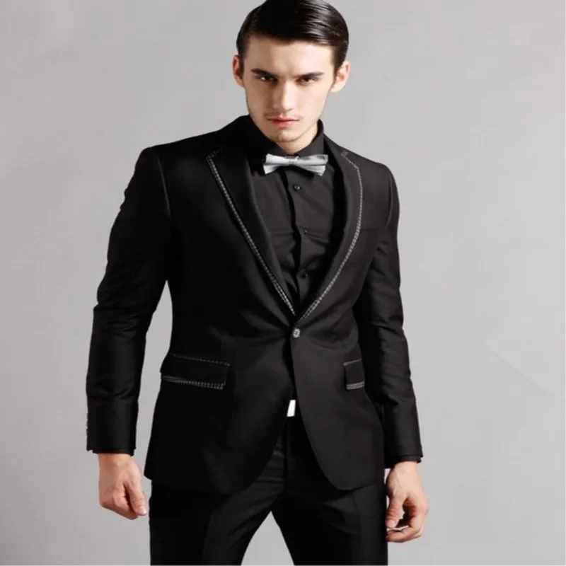 The Latest Coat Pants Designs Black Double Lapel Trim Fashion Custom Made Wedding Suit for Men Tuxedo 2 pieces Mens Suit
The Latest Coat Pants Designs Black Double Lapel Trim Fashion Custom Made Wedding Suit for Men Tuxedo 2 pieces Mens Suit
