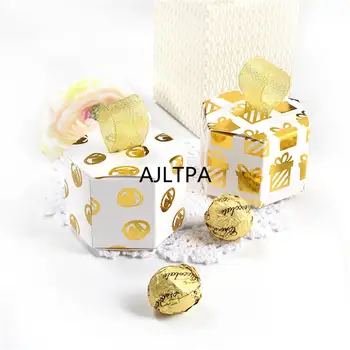 300pcs/lot Mini Golden Stripe Dots Gift Box Hexagon Wedding Chocolate Box Bronzing Candy Box Baking Package CT0240 
300pcs/lot Mini Golden Stripe Dots Gift Box Hexagon Wedding Chocolate Box Bronzing Candy Box Baking Package CT0240
