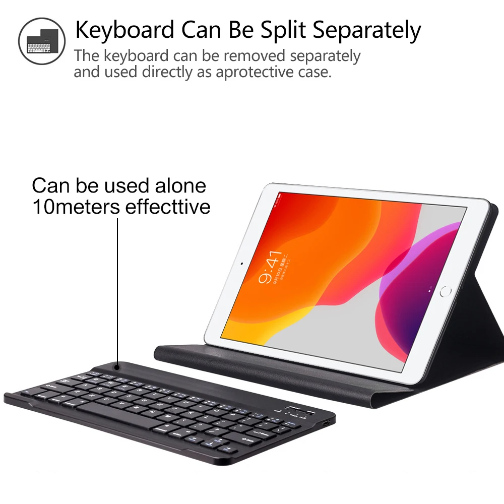 Bluetooth клавиатура для iPad 7 го поколения (2019)/абсолютно новый ipad 8 (2020) 10 2 дюйма