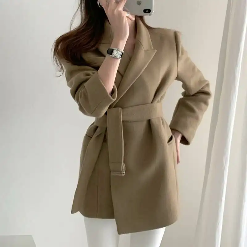 Snordic S-3XL Women Autumn Winter Wool Blazer Coat Jacket Belt Woolen Overcoat Cottton Liner Cardigan Outerwear
Snordic S-3XL Women Autumn Winter Wool Blazer Coat Jacket Belt Woolen Overcoat Cottton Liner Cardigan Outerwear