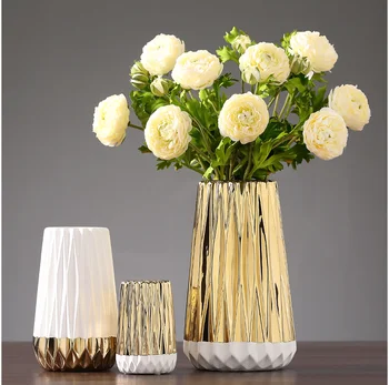 Nordic modern simple living room bedroom golden ceramic vase American table flower decoration platinum matching color
Nordic modern simple living room bedroom golden ceramic vase American table flower decoration platinum matching color
