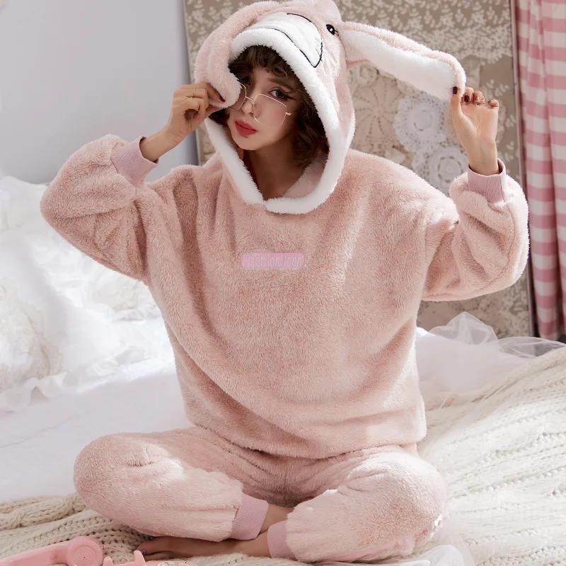 By Fruit Pajamas Women's Korean-style Winter Coral Velvet Thick plus Velvet Warm Cationic Hooded Rabbit Homewear Set
By Fruit Pajamas Women's Korean-style Winter Coral Velvet Thick plus Velvet Warm Cationic Hooded Rabbit Homewear Set