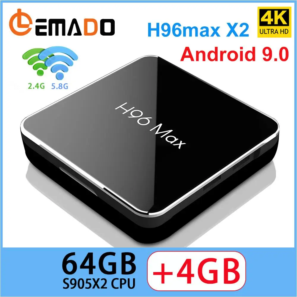 LEMADO H96 MAX X2 TV Box Android 9.0 Amlogic S905X2 Support 4K X 2K 60fps HDMI 2.1 Netflix Youtube H96MAX X2 Smart TV Box
LEMADO H96 MAX X2 TV Box Android 9.0 Amlogic S905X2 Support 4K X 2K 60fps HDMI 2.1 Netflix Youtube H96MAX X2 Smart TV Box