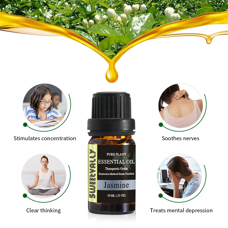 10ml Essential Oils For Aromatherapy Diffusers Relieve Stress Jasmine Essential Oil Use for Air Humidifier Cleaner & Purifier
10ml Essential Oils For Aromatherapy Diffusers Relieve Stress Jasmine Essential Oil Use for Air Humidifier Cleaner & Purifier