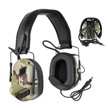 

Tactical Noise Reduction Communication Headsets Military Standard Shooting Earmuff Use with PTT Walkie Talkie Radio War Game
