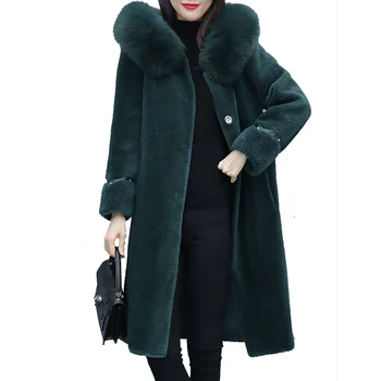 Fur coat female 2020 winter jacket woman particle sheep shearing long overcoat ladies plus size fox fur collar parka coats women
Fur coat female 2020 winter jacket woman particle sheep shearing long overcoat ladies plus size fox fur collar parka coats women