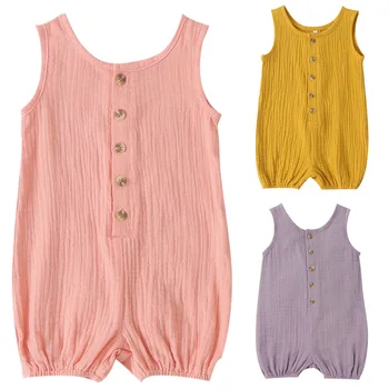 Summer Solid Rompers Newborn Infant Baby Girl Outfit Cotton Romper Jumpsuit Bebe Kids Ropa Sleevless Overalls Casual Clothes D30
Summer Solid Rompers Newborn Infant Baby Girl Outfit Cotton Romper Jumpsuit Bebe Kids Ropa Sleevless Overalls Casual Clothes D30