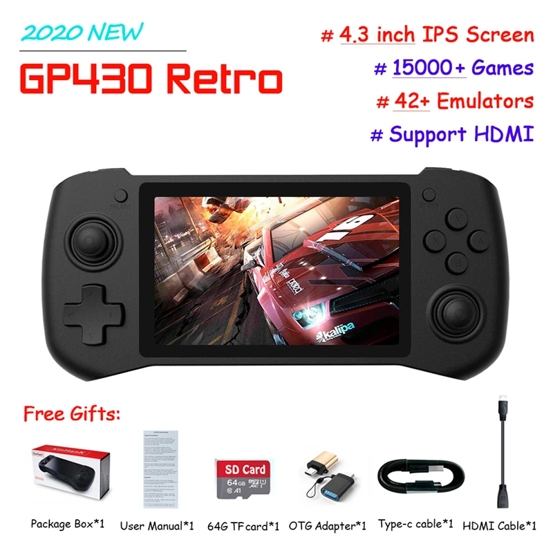 GP430 Video Game Console 4.3 Inch Screen for PSP/PS1/PS4/NDS Open Source System Handheld Retro Gaming Players 15000+ Games
GP430 Video Game Console 4.3 Inch Screen for PSP/PS1/PS4/NDS Open Source System Handheld Retro Gaming Players 15000+ Games
