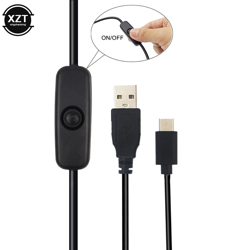 USB-кабель с выключателем зарядное устройство Micro USB Type-C источник питания 5 в 3 а/2 А