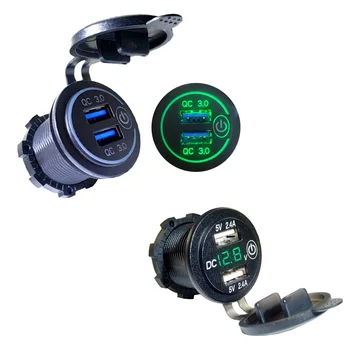 Universal 12V-24V Car Motorcycle Dual USB Charger Power Adapter Socket Digital LED Voltmeter Meter with Touch Control Switch
Universal 12V-24V Car Motorcycle Dual USB Charger Power Adapter Socket Digital LED Voltmeter Meter with Touch Control Switch