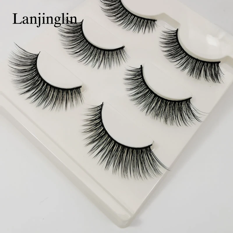 Faux Cils 3 Pairs False Eyelashes Soft Natural Long Wispy Fluffy 3D Mink Lashes Handmade Makeup Tool Extension Fake Eye Lashes 58 H42e067c47ea140f99b874b366c5120ban