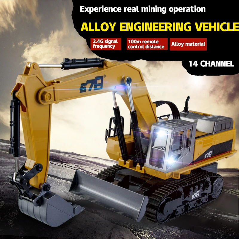 Excavator 14 Channel Simulation Remote Control Engineering Vehicle 100m Remote Control Distance 2.4G Crane Toys For Children
Excavator 14 Channel Simulation Remote Control Engineering Vehicle 100m Remote Control Distance 2.4G Crane Toys For Children