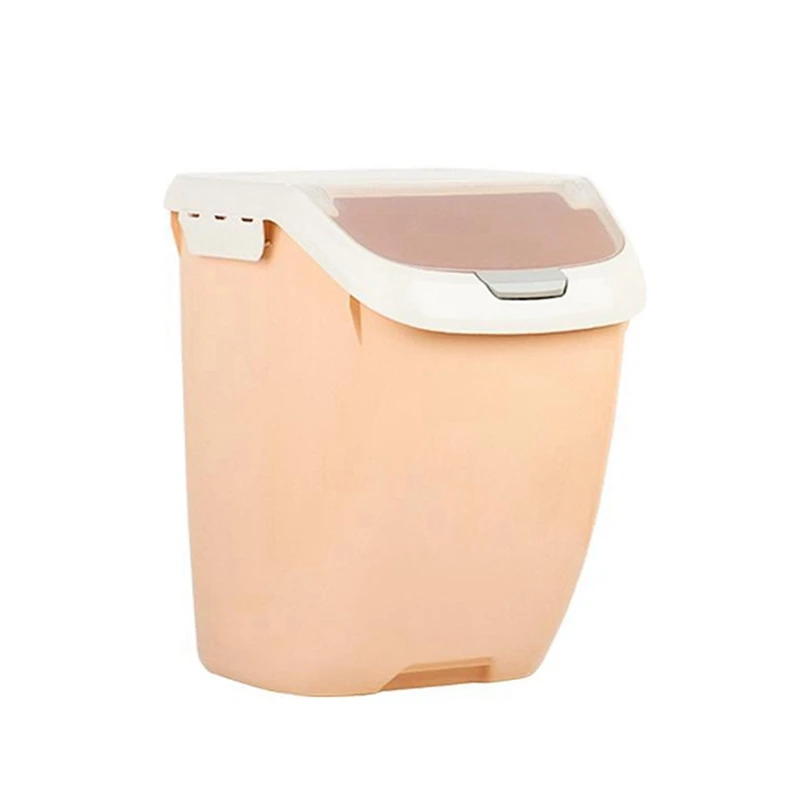 15Kg Rice Storage Box Sealed Moisture-Proof Large Capacity Grain Flour Container Kitchen Flip Cover Orange-L |