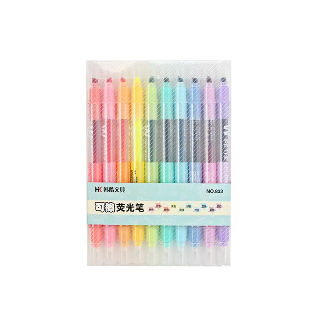 10 Color/Set Double-end Erasable Highlighter Pen Markers Pastel Liquid Chalk Marker Fluorescent Milkliner Highlighters Color
10 Color/Set Double-end Erasable Highlighter Pen Markers Pastel Liquid Chalk Marker Fluorescent Milkliner Highlighters Color