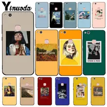 Yinuoda grande arte estética van gogh mona lisa pintura david escultura caixa do telefone para huawei y5 ii y6ii y5 y6 y7prime y9 2018 2019(China)
