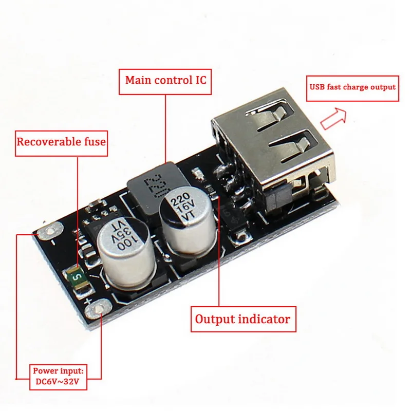 5PCS QC3.0 QC2.0 USB DC-DC Buck Converter Charging Module 6-32V 9V 12V 24V to Fast Quick Charger Circuit Board 5V 12V Step down
5PCS QC3.0 QC2.0 USB DC-DC Buck Converter Charging Module 6-32V 9V 12V 24V to Fast Quick Charger Circuit Board 5V 12V Step down