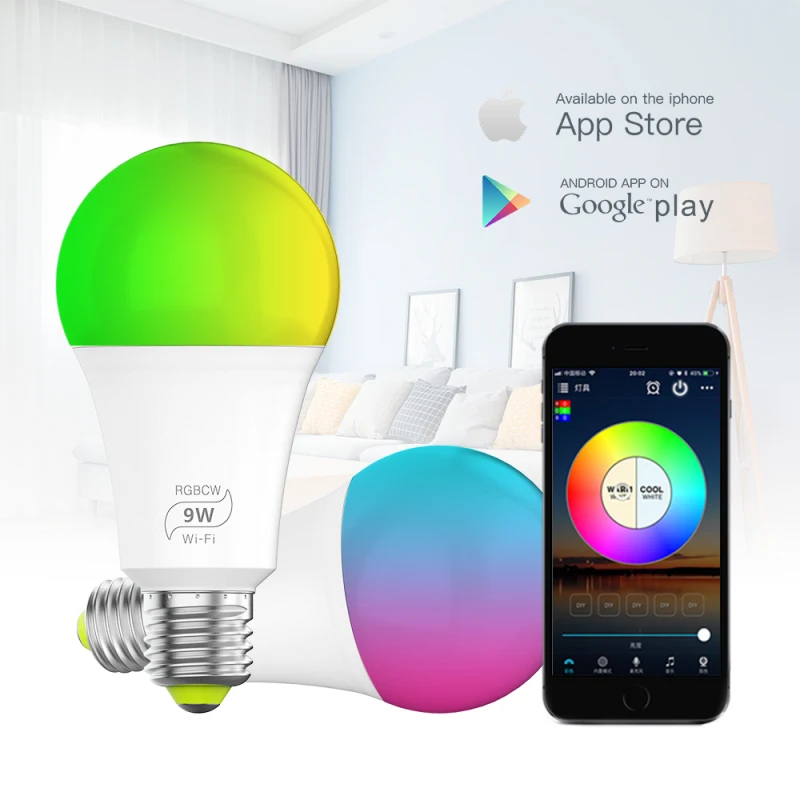 1/8Pcs 9W RGBCW WiFi Smart Light Bulb Dimmable Multicolor Wake-Up Lights Magic Home Pro APP Control Work With Alexa Google Home
1/8Pcs 9W RGBCW WiFi Smart Light Bulb Dimmable Multicolor Wake-Up Lights Magic Home Pro APP Control Work With Alexa Google Home