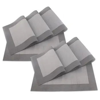 Design Set of 8 Placemats 45 x 30 CM PVC Weaves Gray 
Design Set of 8 Placemats 45 x 30 CM PVC Weaves Gray