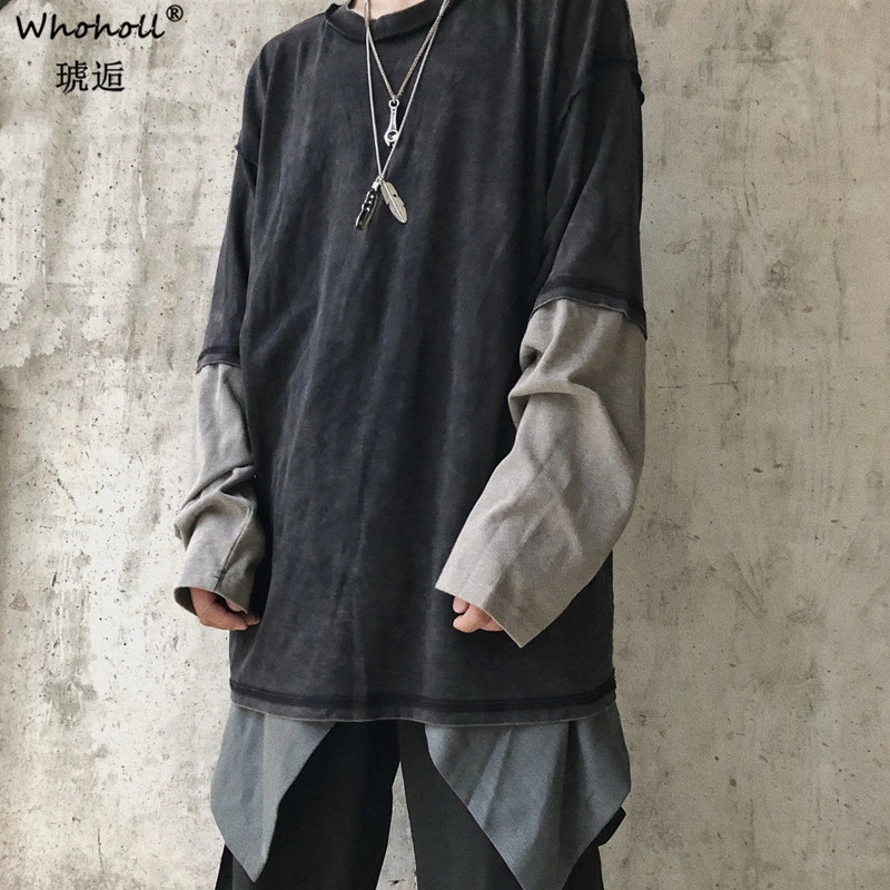 WHOHOLL Design Unisex Man Women Tshirts Dark Style Harajuku Patchwork Fake Two-piece Long Sleeve T-shirt Loose Style Man Top Tee
WHOHOLL Design Unisex Man Women Tshirts Dark Style Harajuku Patchwork Fake Two-piece Long Sleeve T-shirt Loose Style Man Top Tee